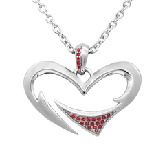 Tribal Love Heart Necklace - Stainless Steel with Swarovski Crystal