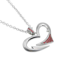 Tribal Love Heart Necklace - Stainless Steel with Swarovski Crystal