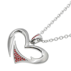 Tribal Love Heart Necklace - Stainless Steel with Swarovski Crystal