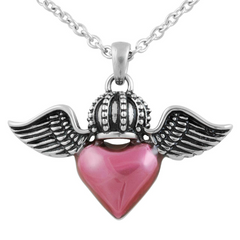 Controse Heart Of Royalty Necklace - Stainless Steel Winged Heart Pendant