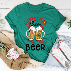 Festive Christmas Beer T-Shirt - Unique USA-Made Cotton Tee for the Holidays