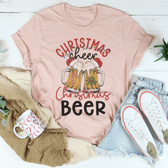 Festive Christmas Beer T-Shirt - Unique USA-Made Cotton Tee for the Holidays