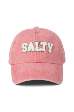 Chenille Glitz Salty Cap - Sparkling Embroidered Lettering, Adjustable Fit, 100% Cotton, Versatile Glam Headwear