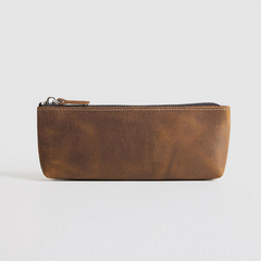 The Pallavi | Handmade Leather Pencil Case - Elegant Leather Makeup Bag