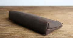 The Pallavi | Handmade Leather Pencil Case - Elegant Leather Makeup Bag