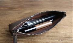 The Pallavi | Handmade Leather Pencil Case - Elegant Leather Makeup Bag