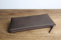 The Pallavi | Handmade Leather Pencil Case - Elegant Leather Makeup Bag