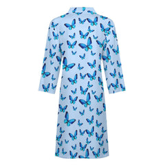 Blue Butterfly Lightweight Beach or Home Bathrobe Unisex