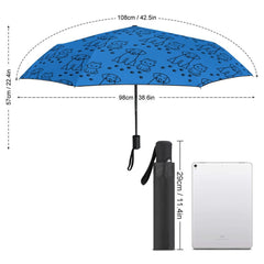 It's Raining Cats and Dogs Blue Automatic Umbrella with anti-UV coating