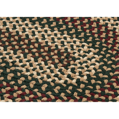 Brook Farm Winter Green 8' Round Indoor/Outdoor Area Rug - Stain & Fade Resistant, Reversible Braided Design - Made in USA