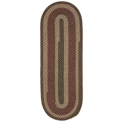 Brook Farm Natural Earth 3' Round Indoor/Outdoor Braided Rug - Stain & Fade Resistant, Reversible, Made in USA