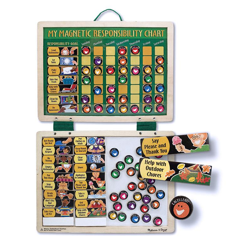 Magnetic Responsibility Chart for Kids - Reward Chart with 90 Magnets & Dry-Erase Board