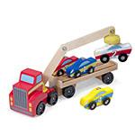 Magnetic Car Loader - Wooden Vehicle Set with Magnetic Arm