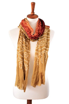 OMSutra Tie-dye Designer Silk Scarves | Handcrafted Crepe Silk Fashion Scarves