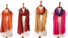 OMSutra Tie-dye Designer Silk Scarves | Handcrafted Crepe Silk Fashion Scarves