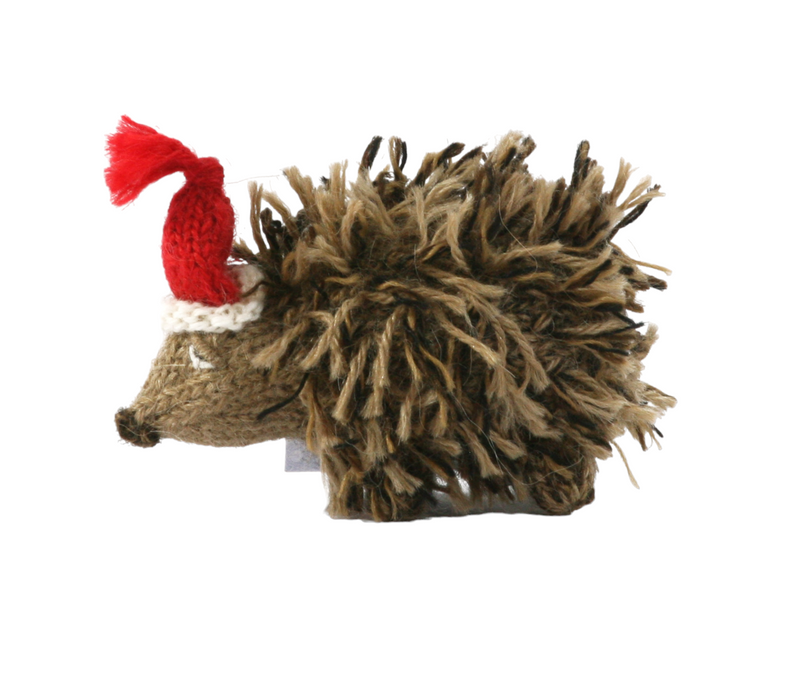 Charming Handmade Hedgehog Ornament - Whimsical Alpaca Wool Holiday Decor | Perfect Festive Gift