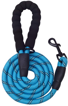 5 FT Thick Reflective Dog Leash - Premium Blue Leash for Enhanced Safety & Comfort