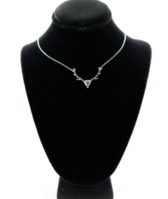 Enchanted Antler Charm Necklace | Elegant White Gold Deer Antler Pendant