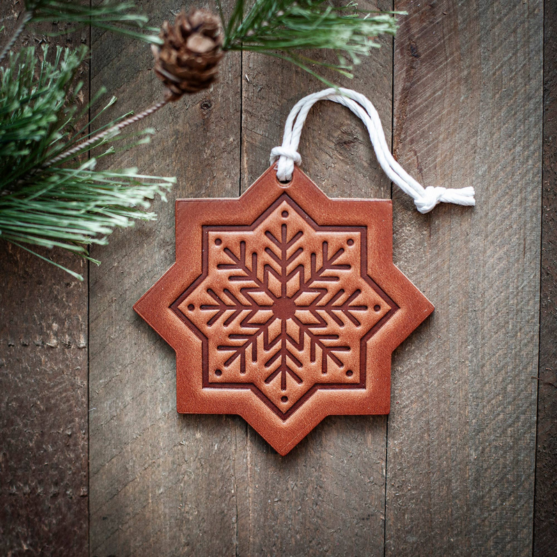 Snowflake Holiday/Christmas Ornament - Premium Leather Decoration for Festive Cheer