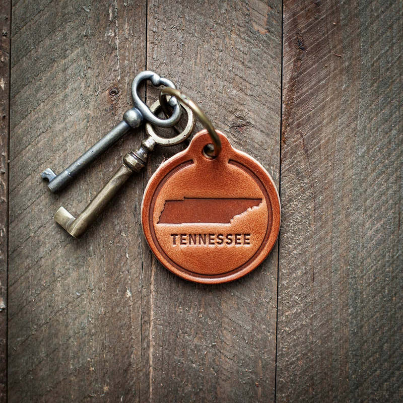 Tennessee Leather Keychain Circle - Premium Handcrafted Gift