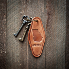 Georgia Leather Keychain Motel Style - Premium Handcrafted Keychain