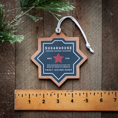 Let it Snow Snowflake Holiday Ornament - Premium Handcrafted Leather Christmas Decor