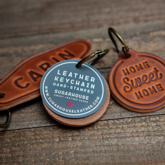 Premium Florida Leather Circle Keychain - Handcrafted & Durable