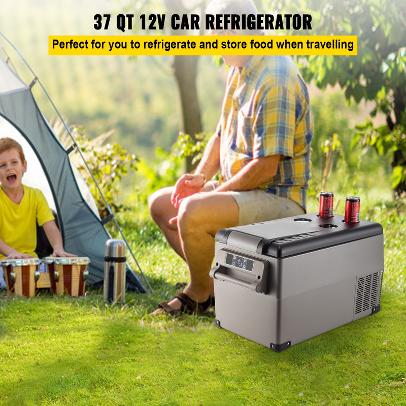 VEVOR Portable Refrigerator 37 Quart - Dual Zone Car Fridge with App Control for Camping & Travel