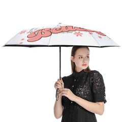 Retro Vintage Believe in Santa Claus Automatic Umbrella with Anti-UV Coating