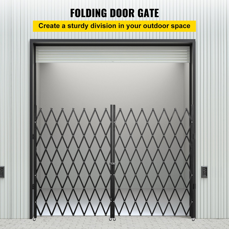 VEVOR Double Folding Security Gate – Sturdy and Expandable, 5.1' H x 10.2' W Folding Door Gate