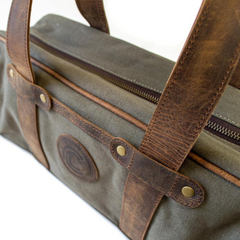 Durable Canvas and Leather Ammo Bag – Handcrafted, High-Quality YKK Zippers, Buffalo Leather Handles