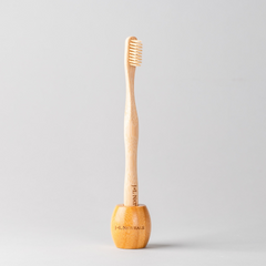 Elegant Wood Toothbrush Stand – Eco-Friendly Bathroom Organizer