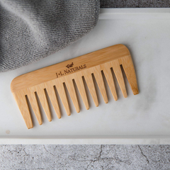 Bamboo Detangling Comb - Natural Wide Tooth Comb for All Hair Types