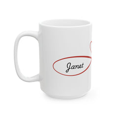 Personalized Infinity Heart Ceramic 15oz white Mug