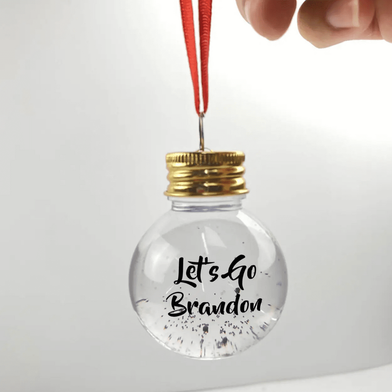 Let's Go Brandon Shot Ball & Holiday Ornament - 1.69 oz Beverage Holder, Food Grade PET Plastic