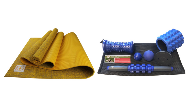 Jute Premium ECO Fitness, Pilates, and Yoga Mat + Muscle Recovery Bundle - Eco-Friendly, Durable, and Versatile Workout Mat