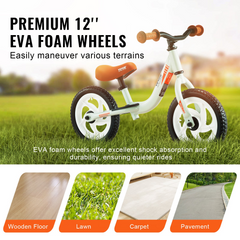 VEVOR Toddler Balance Bike - Lightweight Aluminum Alloy Kids Bike | Adjustable & Safe