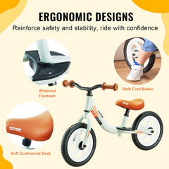 VEVOR Toddler Balance Bike - Lightweight Aluminum Alloy Kids Bike | Adjustable & Safe