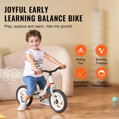 VEVOR Toddler Balance Bike - Lightweight Aluminum Alloy Kids Bike | Adjustable & Safe