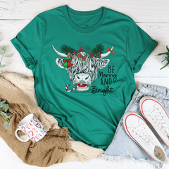 Festive Christmas Cow Tee - 100% Soft Cotton Holiday T-Shirt - Made in USA | Perfect for Holiday Cheer