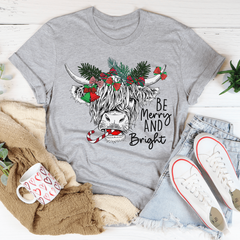 Festive Christmas Cow Tee - 100% Soft Cotton Holiday T-Shirt - Made in USA | Perfect for Holiday Cheer