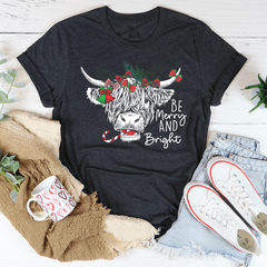 Festive Christmas Cow Tee - 100% Soft Cotton Holiday T-Shirt - Made in USA | Perfect for Holiday Cheer