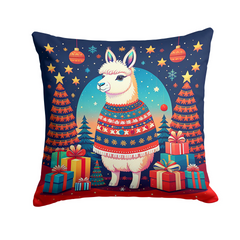 Festive Llama Christmas Throw Pillow - 18x18 Inch Decorative Cushion by Caroline's Treasures