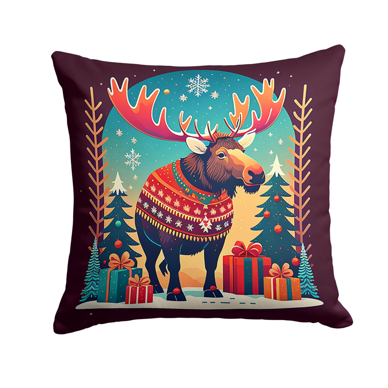 Moose Christmas Throw Pillow - Festive 18x18 Decorative Cushion | Caroline's Treasures