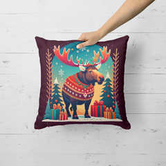 Moose Christmas Throw Pillow - Festive 18x18 Decorative Cushion | Caroline's Treasures