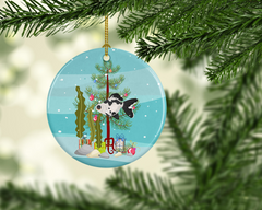 Telescope Eye Goldfish Merry Christmas Ceramic Ornament - Personalized Goldfish Holiday Keepsake - 2.8125" Round, Gloss Finish, Made in USA