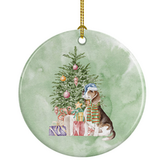 Festive Beagle Christmas Presents and Tree Ceramic Ornament – Perfect Holiday Decor