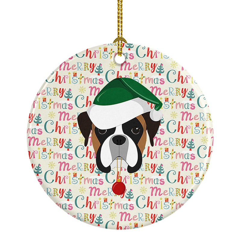 Boxer Merry Christmas Ceramic Ornament - Festive & Personalized Holiday Decor