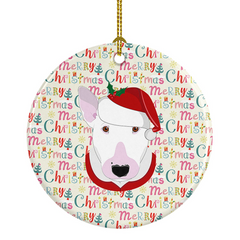 Bull Terrier Merry Christmas Ceramic Ornament - Festive Holiday Decor - Personalized Dog Lover Gift - Made in USA