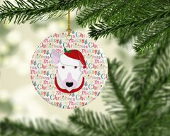 Bull Terrier Merry Christmas Ceramic Ornament - Festive Holiday Decor - Personalized Dog Lover Gift - Made in USA